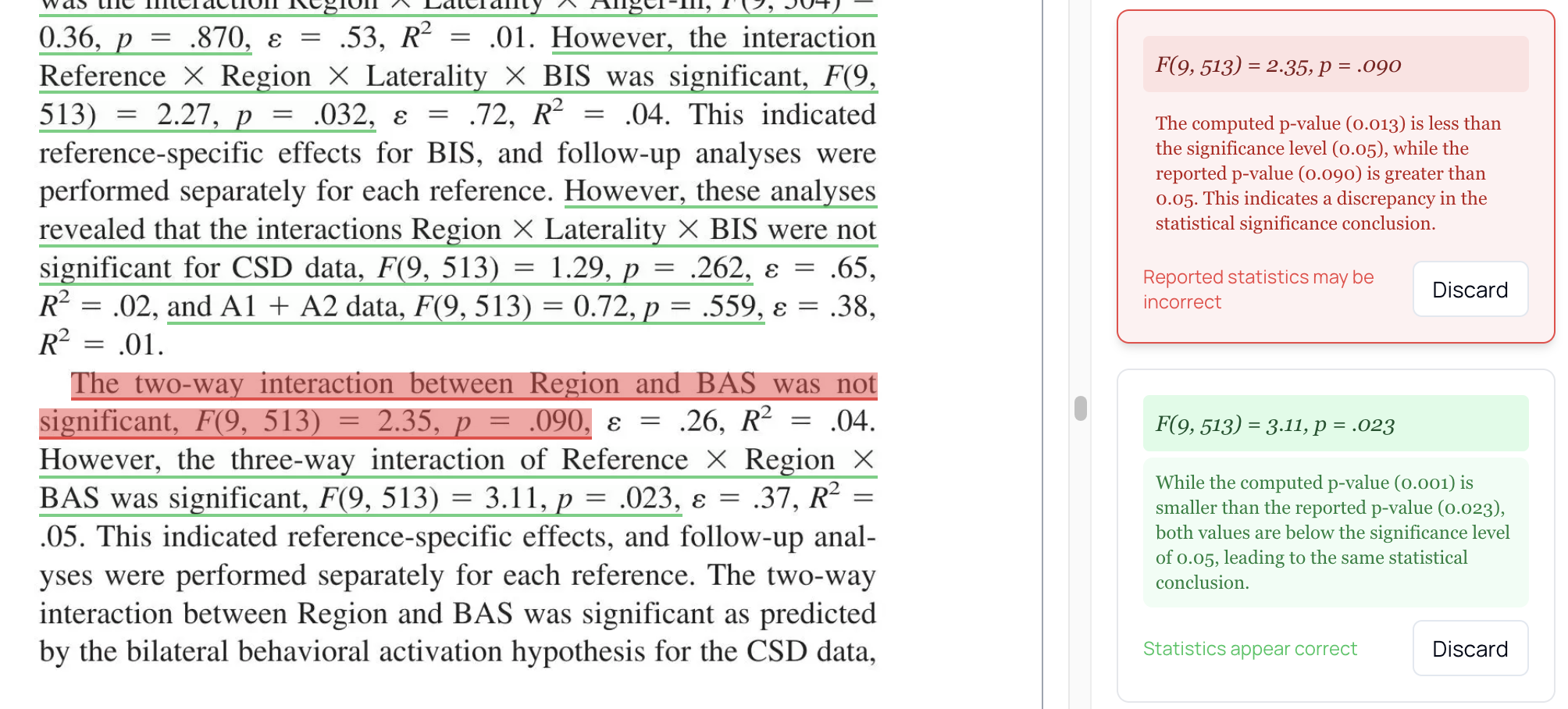 Contextual Statistical Analysis